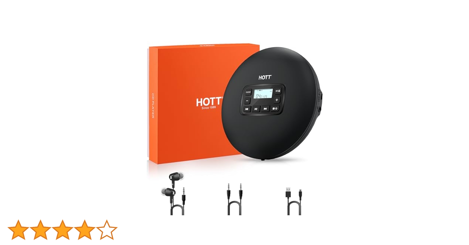 LEX愛用HOTT CDプレイヤー Amazon.co.jp: HOTT ポータブル CD プレーヤー、Bluetooth 5.3